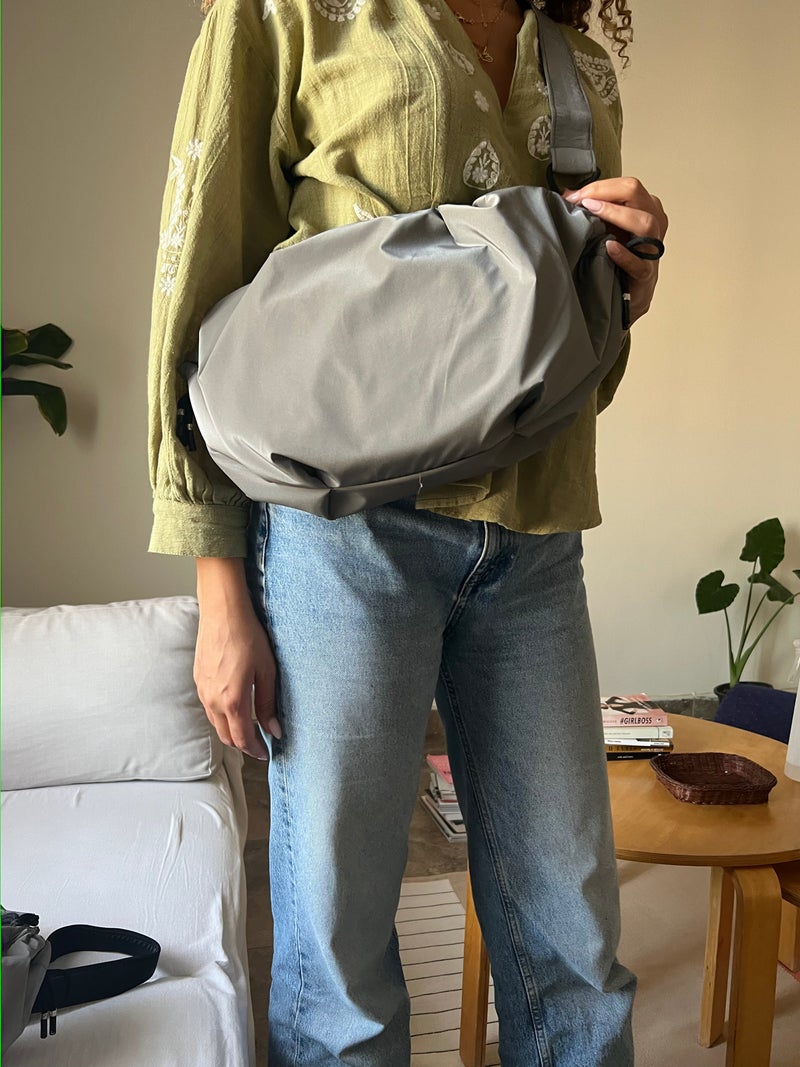 Zuri Medium String Bag - Grey - Image 1